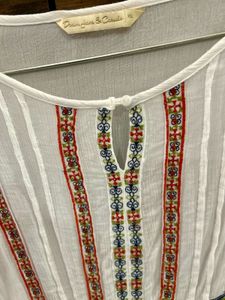 White Boho Embroidered Top | Flowy Aesthetic
