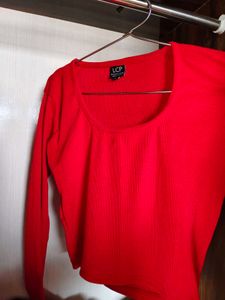 Red Long Sleeve Top