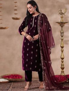Embroidered Straight Kurta Set