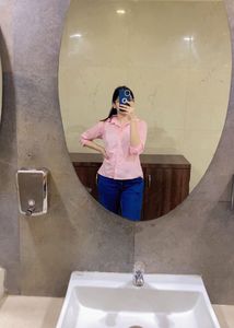 Pink Striped Button-Up Shirt