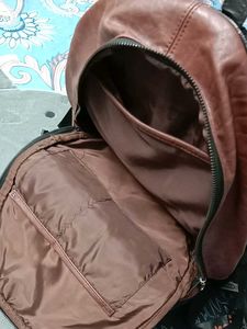 Stylish Brown Faux Leather Backpack