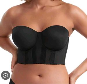 Black Strapless longline Bra