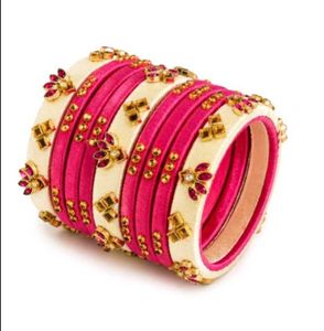 Elegant Silk Thread Bangles Set