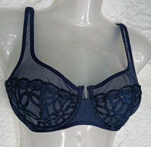 Sheer Embroidered Bra 🤎