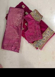 Stunning Magenta Embroidered Saree