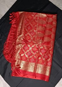 Doria Cotton Red Saree
