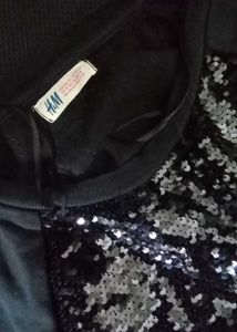 Sparkly Sequin Black Long Sleeve Top