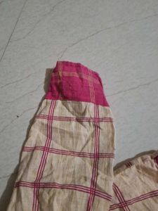 Pink Checkered Kurta