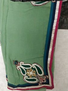 LIGHT GREEN GEORGETTE SAREE