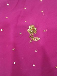 Beautiful Embroidered Purple Saree