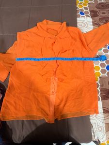 Orange Ruffled Blouse