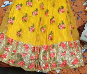 Floral Sequin Lehenga Choli Set