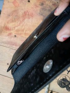 Black Studded Long Wallet