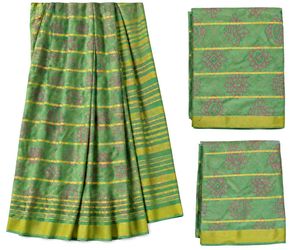 Green Printed Cotton Saree