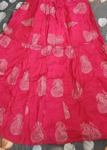 Vibrant Pink Ethnic Print Skirt