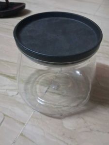 Clear Plastic Storage Jar with Lid