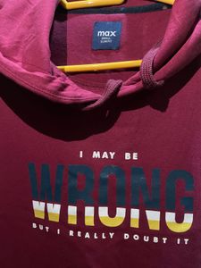 Maroon Graphic Print Hoodie