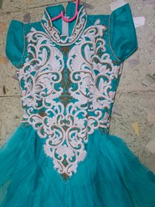 2 peace gown &amp; dupatta sky blue colour