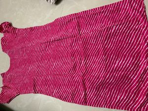 Beautiful Pink Kurta with White Stripes