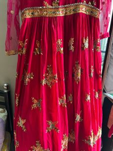 Magenta Embroidered Anarkali Gown