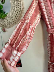 (Juniper) Coral Maxi Dress with Tie Waist