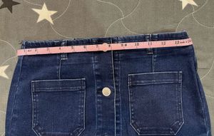 Classic Denim Button-Front Mini Skirt
