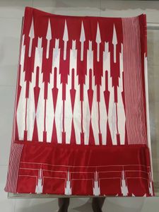 Elegant Red &amp; White Saree