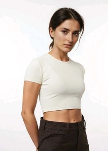 Newme Asia cream ribbed top