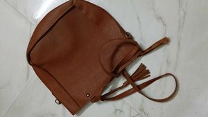 Stylish Brown Faux Leather Crossbody Bag