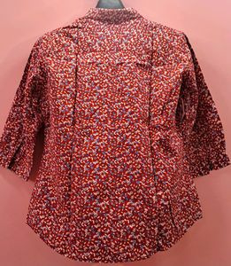 Forever By COBB Shirt Floral Print Puffed Shoulder