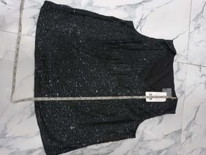 sequin Black Sleeveless Top new