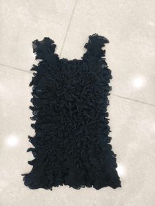 Black Ruffled Tank Top