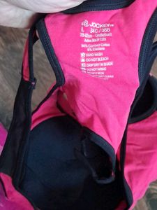 Jockey Sports Bra - Pink &amp; Black