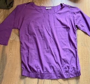 Purple 3/4 Sleeve Casual Top