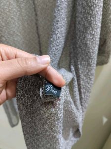 Elegant Silver Knit Cardigan