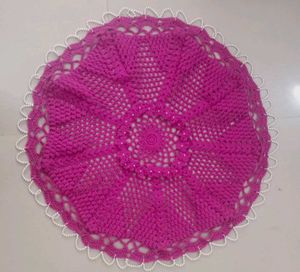 Handmade Crochet Thalposh/Doily With Pearls
