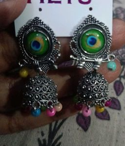 HETU Peacock Eye Jhumka Earrings