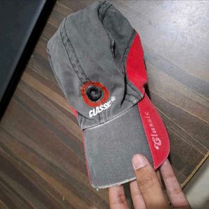 Vintage Stylish Classic Cap – Grey &amp; Red