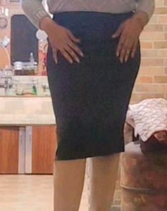 Pencil Pull- On Elastic Waist Women's Midi Skirt