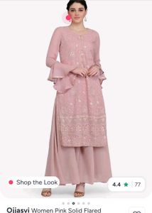 Elegant Pink Flared Palazzos