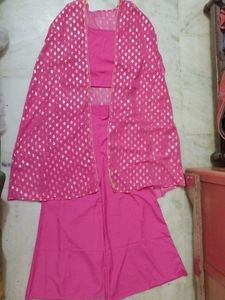 Pink Palazzo Set with Shrug