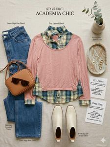 Pink Layered Plaid Shirt