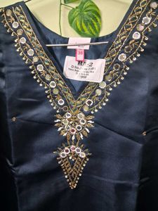 Elegant Dark Blue Kurta Set with Dupatta