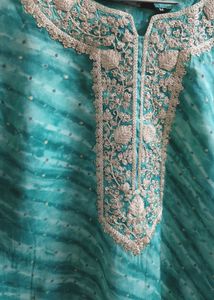 Elegant Teal Embroidered Kurta