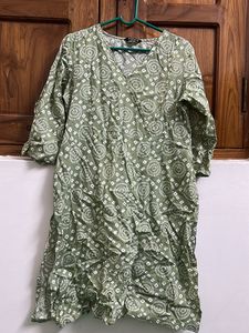 Stylish Green Printed Kurta