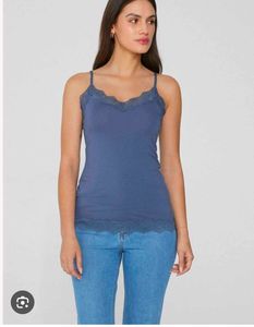 Blue Lace Trim Camisole