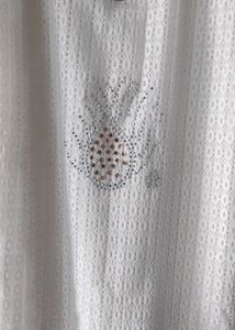 White Lace Tank Top with Embellishment