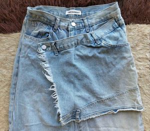 Y2K Asymmetrical Skirt-Overlay Jeans
