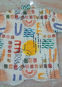 kid's Printed Blazer &amp; Peach Trousers Set