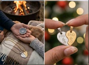 Couple Heart Pendant Necklaces